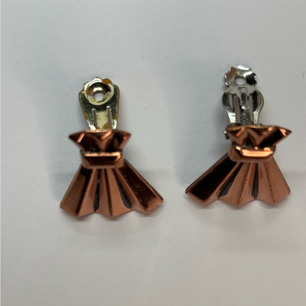 RENOIR VINTAGE COPPER EARRINGS - Picture 4 of 5